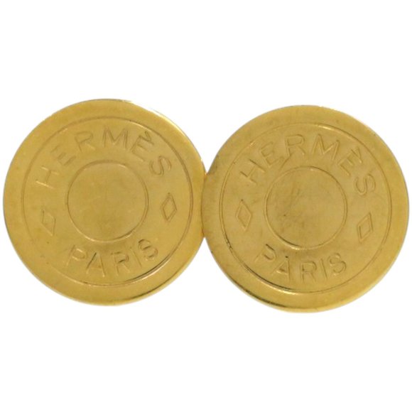 Hermes Serie Metal Gold Earrings 0155 HERMES